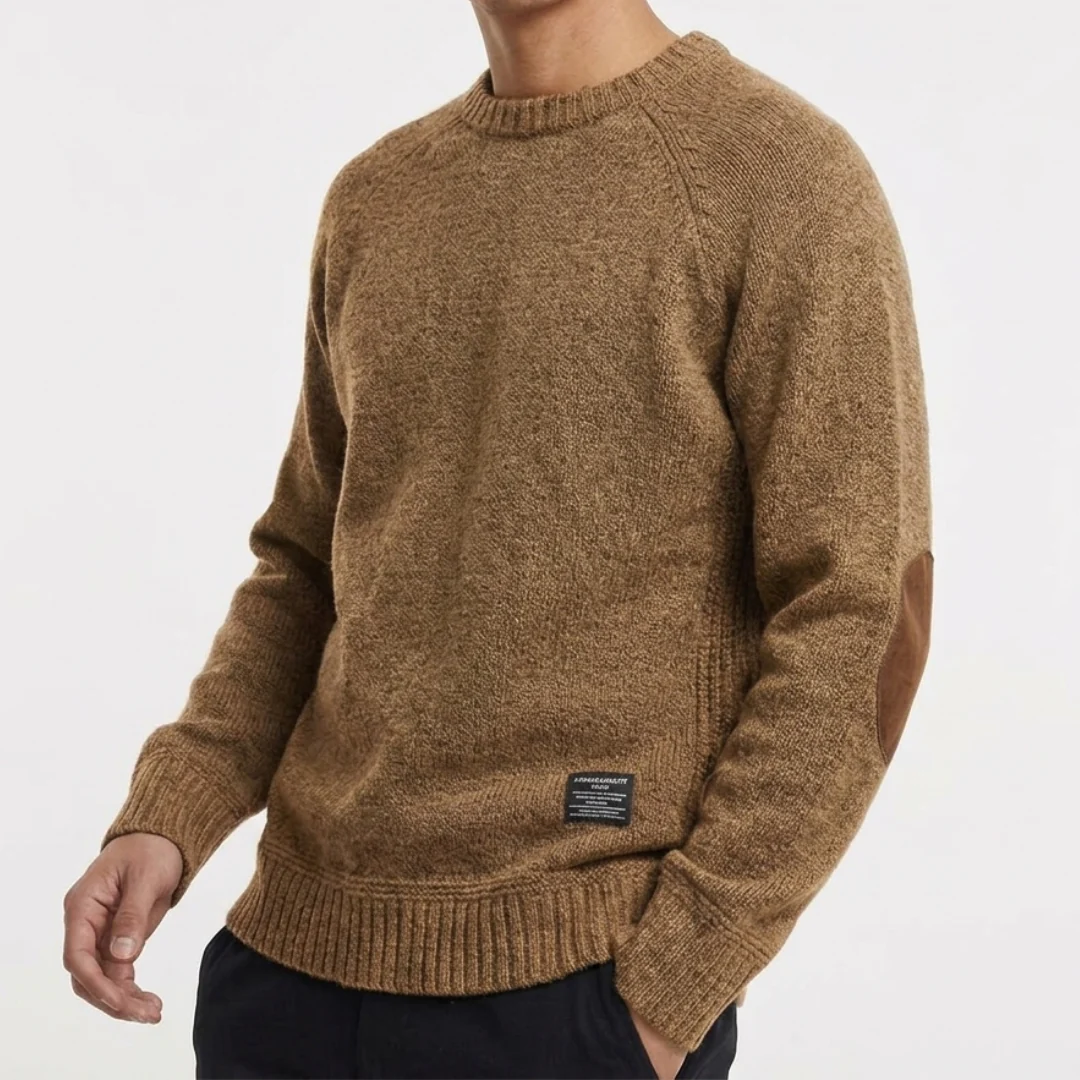 Henry | Men’s Classic Wool-Blend Jumper with Elbow Patches - Image 7