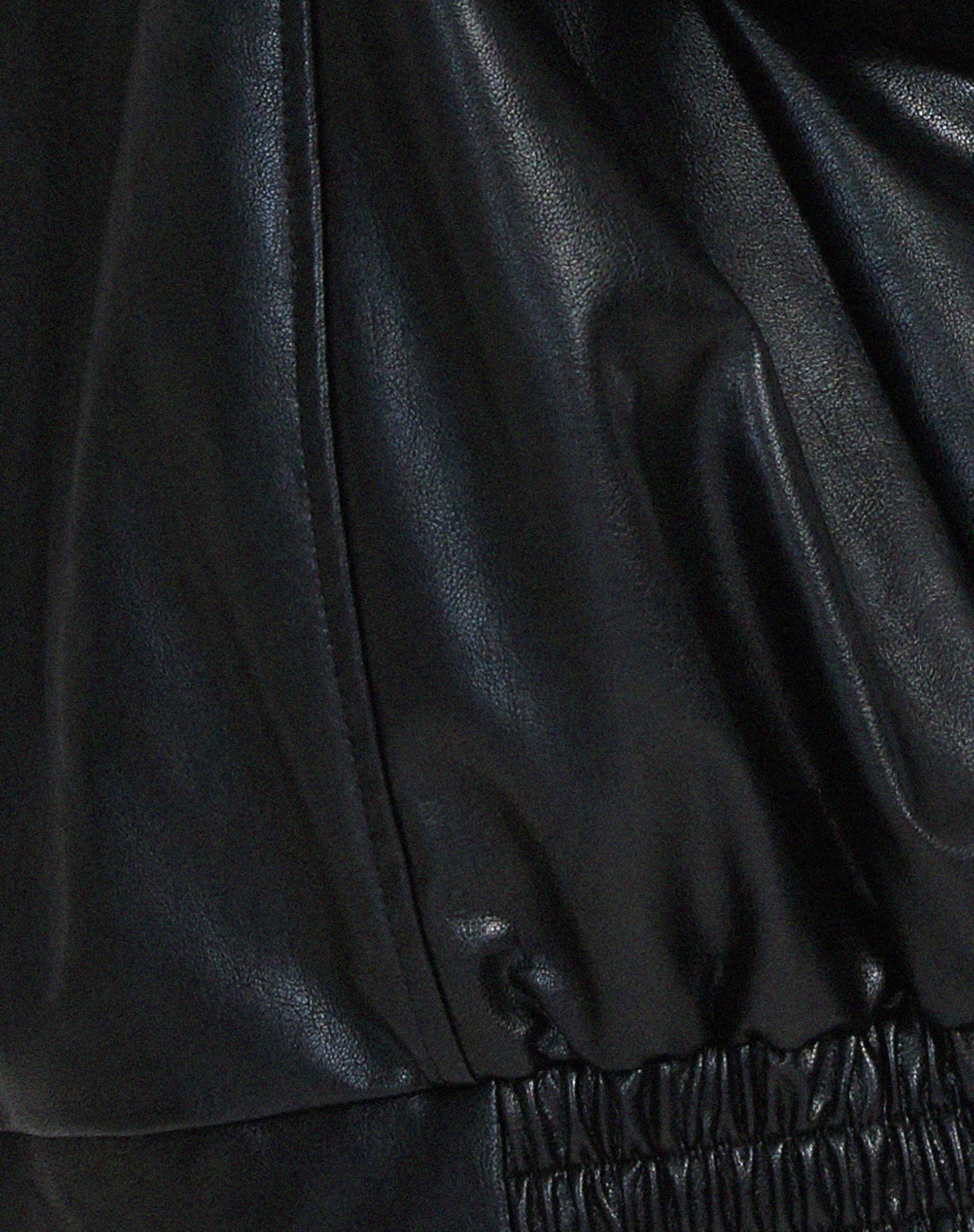 Holly | Women’s Oversized Leather Jacket with Elasticated Hem - Image 5
