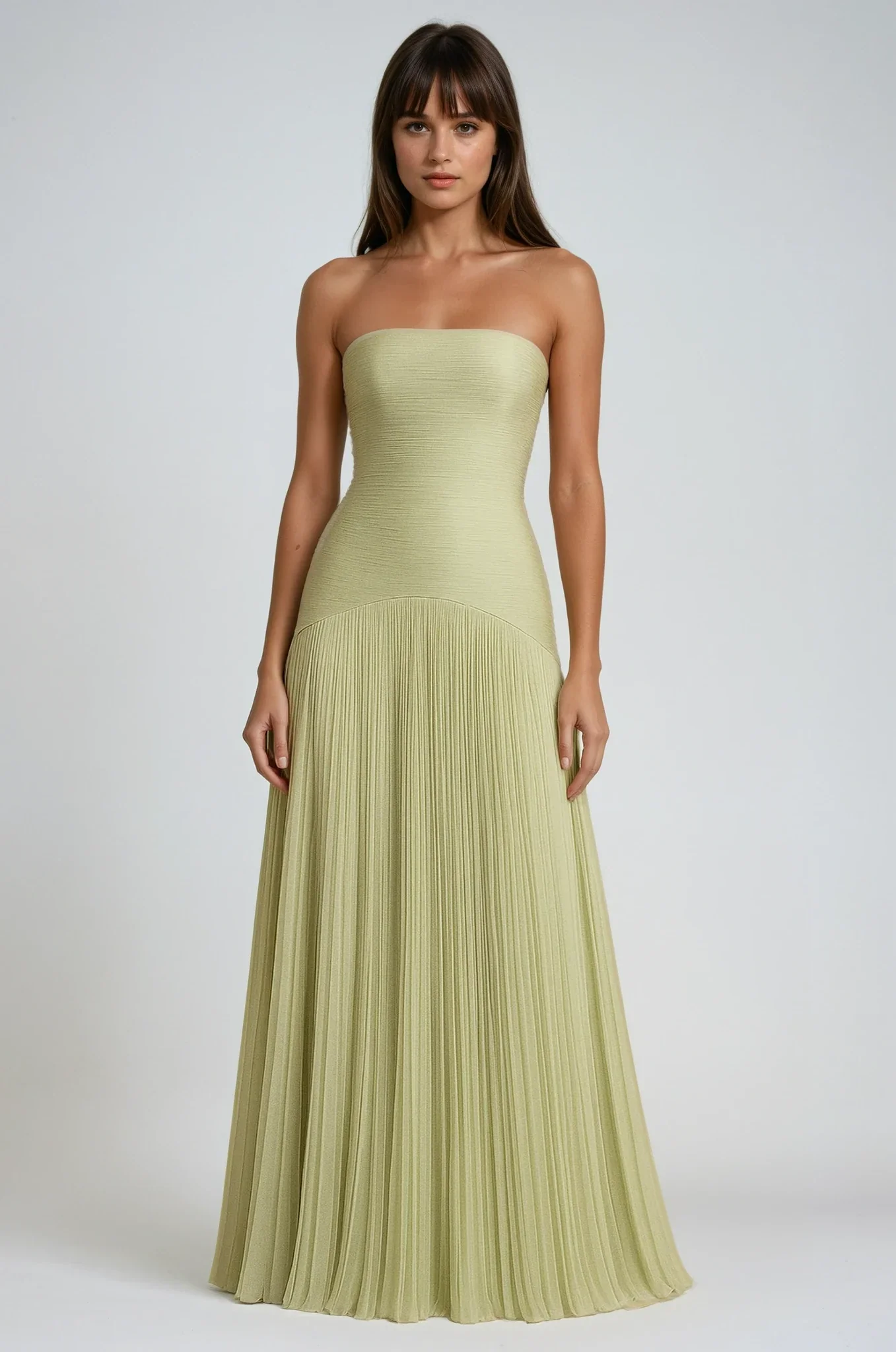 Ivy | Women’s Elegant Maxi Wedding Guest Dress with Pleated Skirt