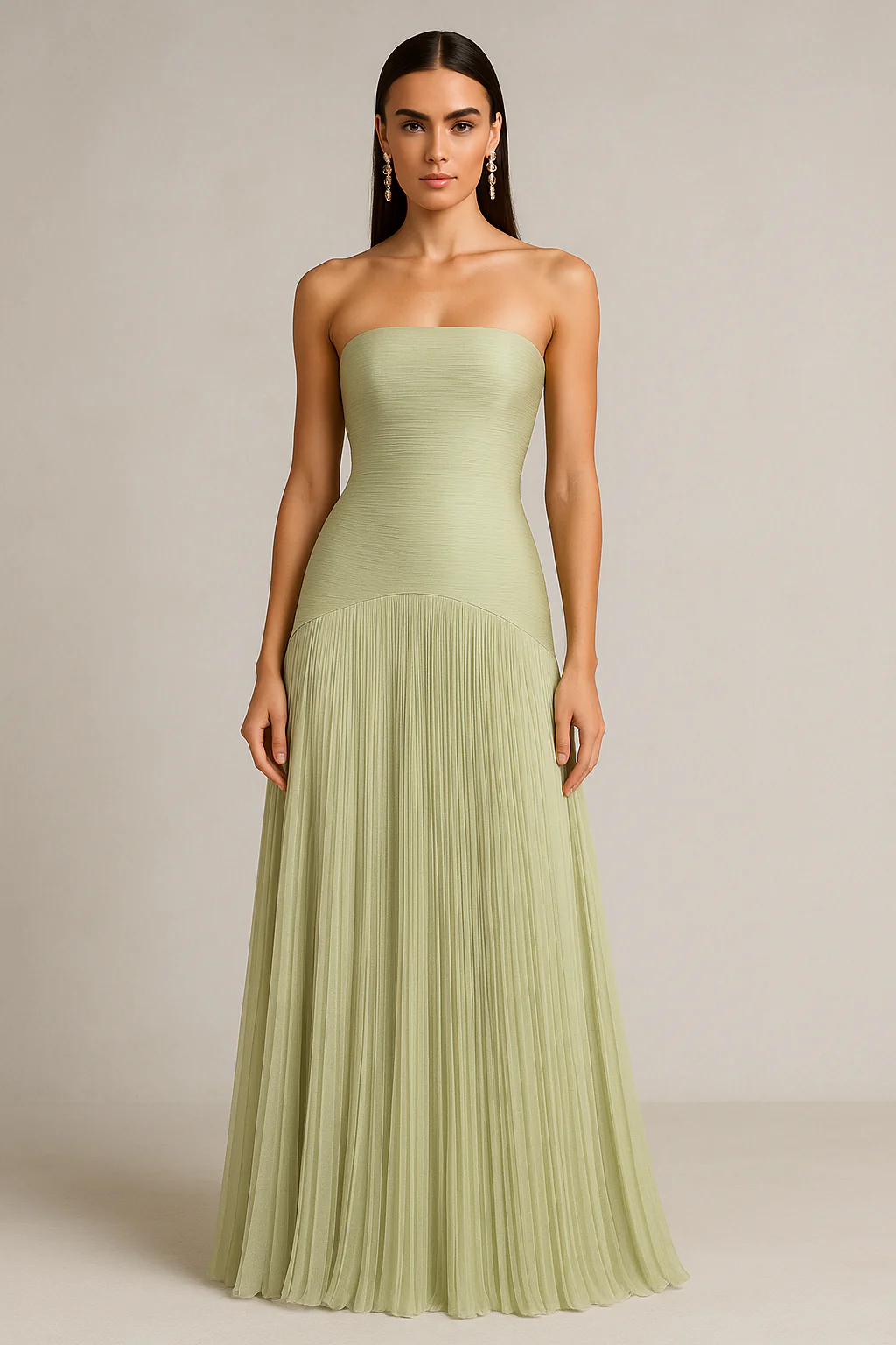 Ivy | Women’s Elegant Maxi Wedding Guest Dress with Pleated Skirt - Image 2