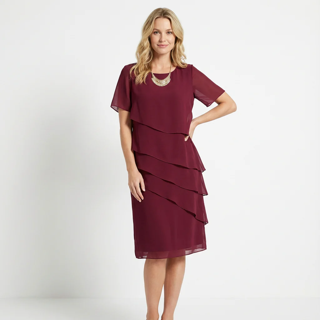 Janet | Women’s Chiffon Mother of the Bride Dress - Midi - Image 4
