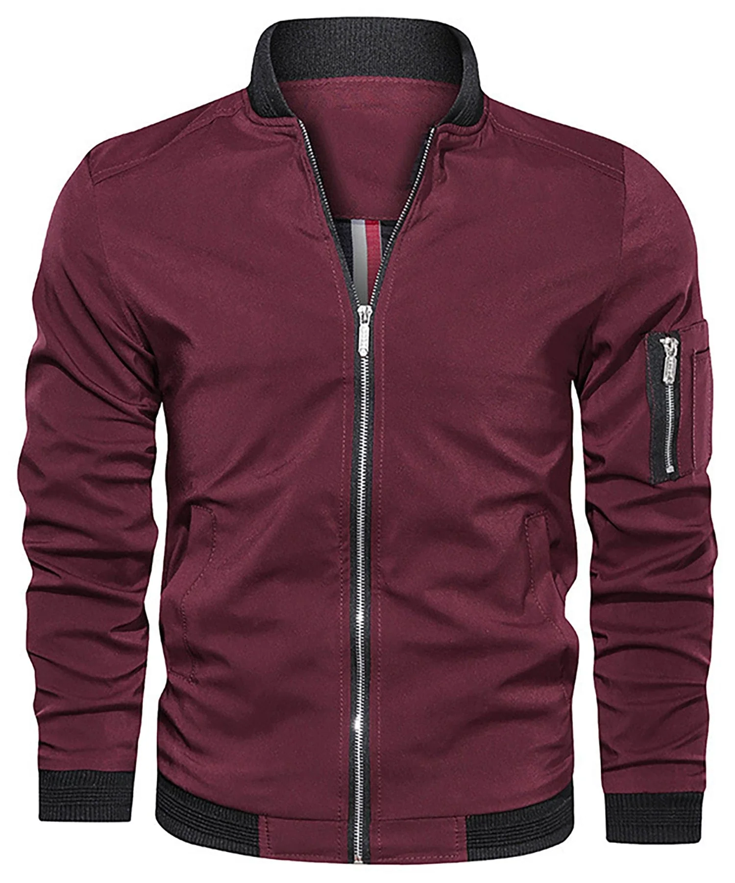Jesse | Men’s Classic Bomber Jacket with Sleeve Zip Pocket - Image 10