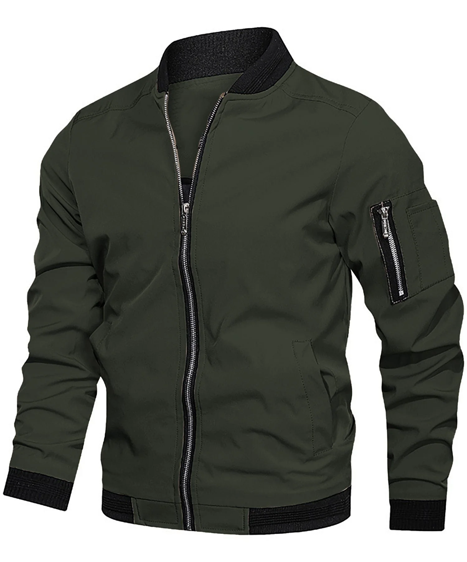 Jesse | Men’s Classic Bomber Jacket with Sleeve Zip Pocket - Image 3