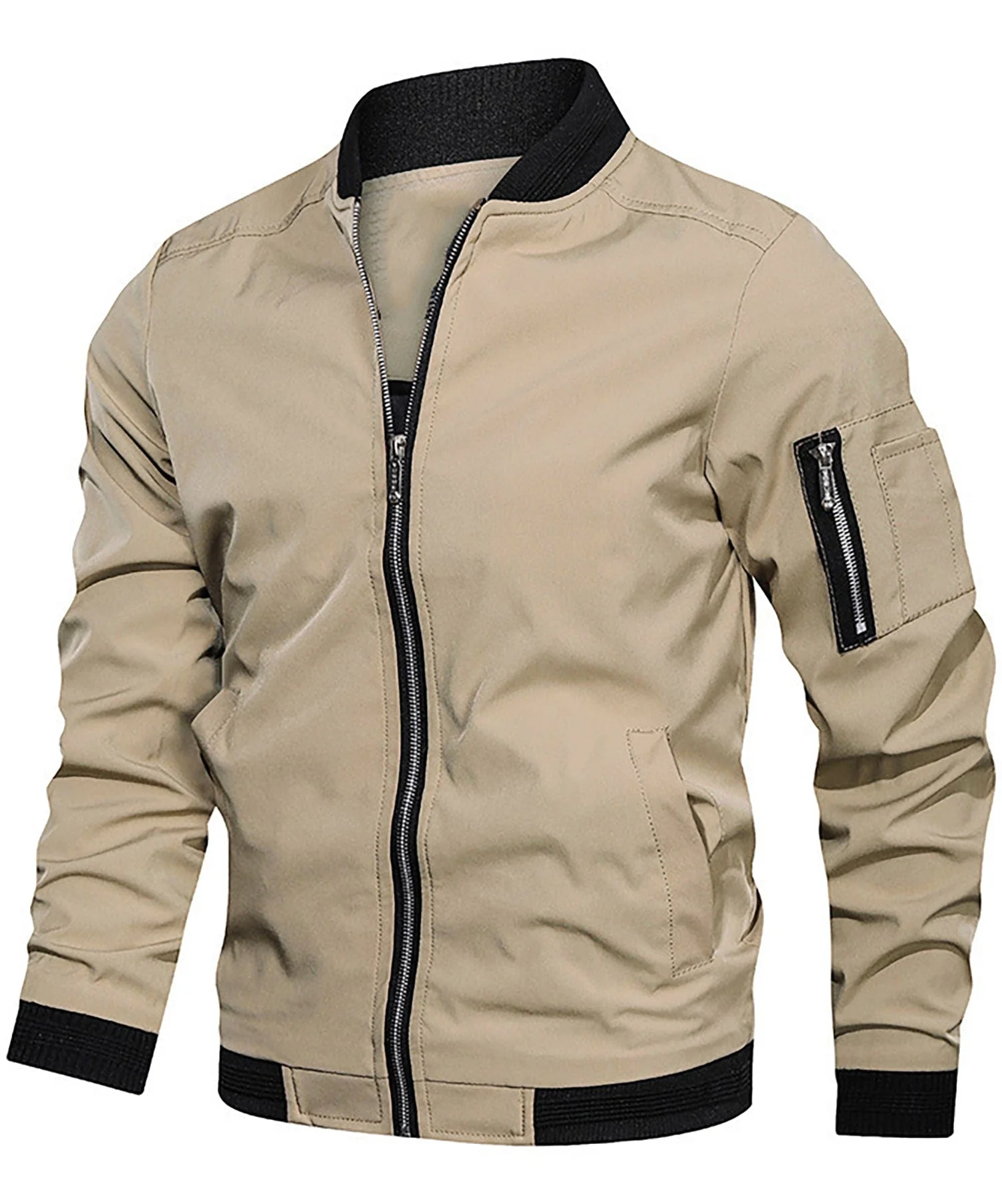 Jesse | Men’s Classic Bomber Jacket with Sleeve Zip Pocket - Image 5