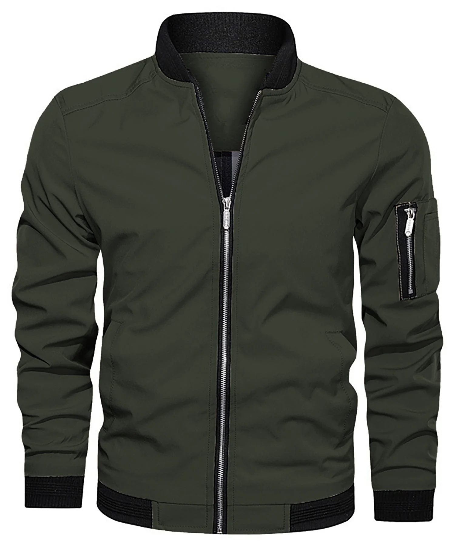 Jesse | Men’s Classic Bomber Jacket with Sleeve Zip Pocket - Image 6
