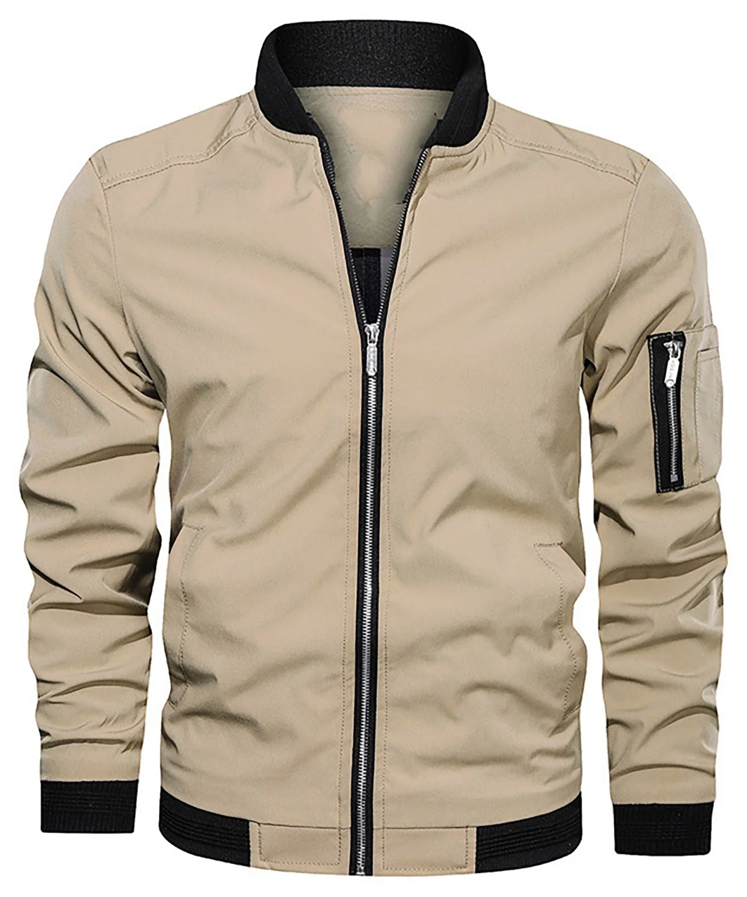 Jesse | Men’s Classic Bomber Jacket with Sleeve Zip Pocket - Image 7