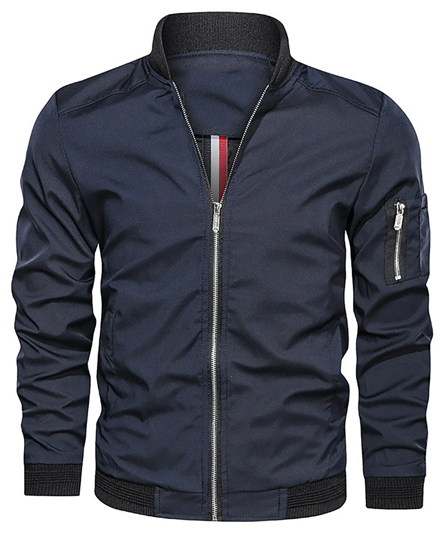Jesse | Men’s Classic Bomber Jacket with Sleeve Zip Pocket - Image 8