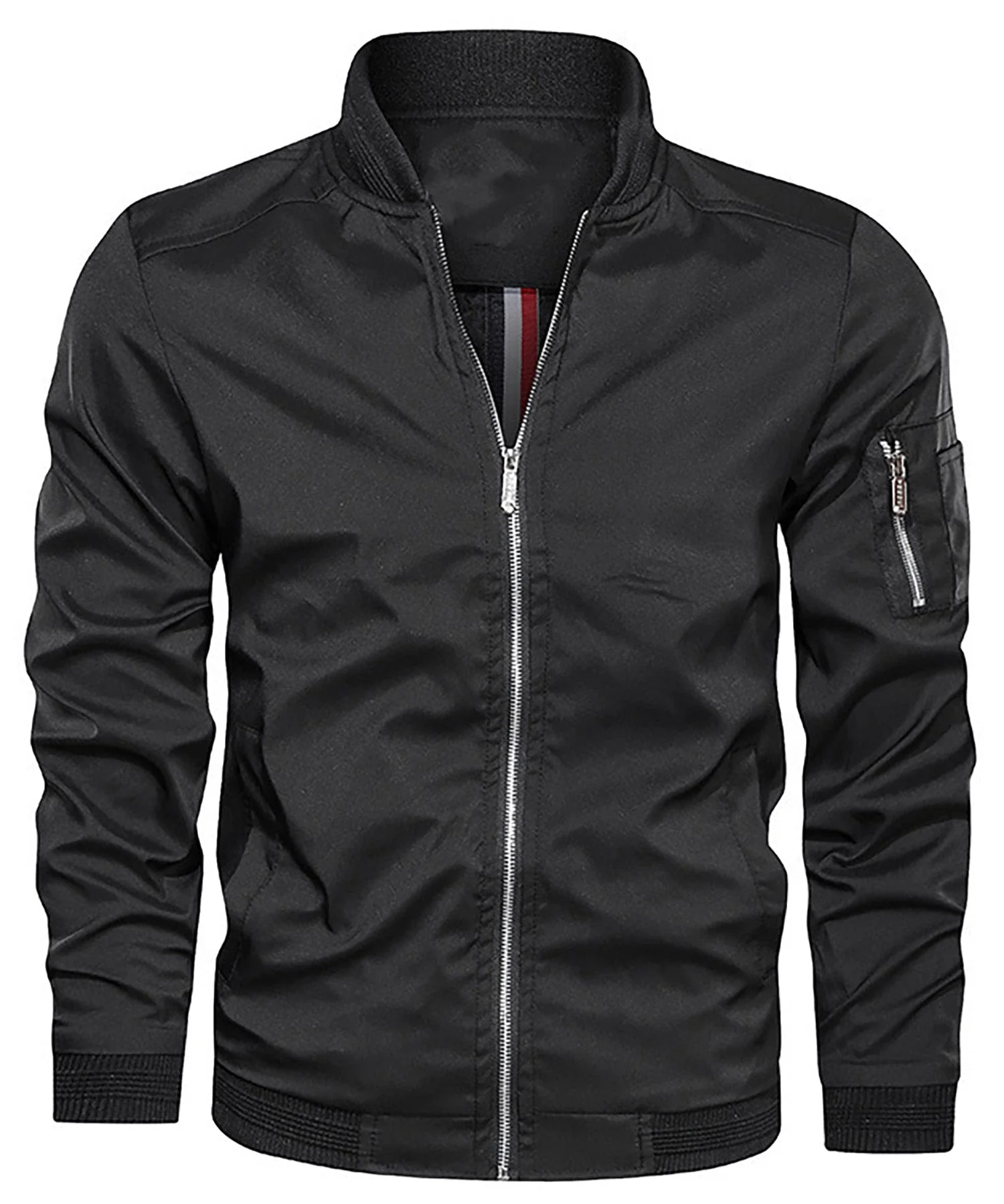 Jesse | Men’s Classic Bomber Jacket with Sleeve Zip Pocket - Image 9