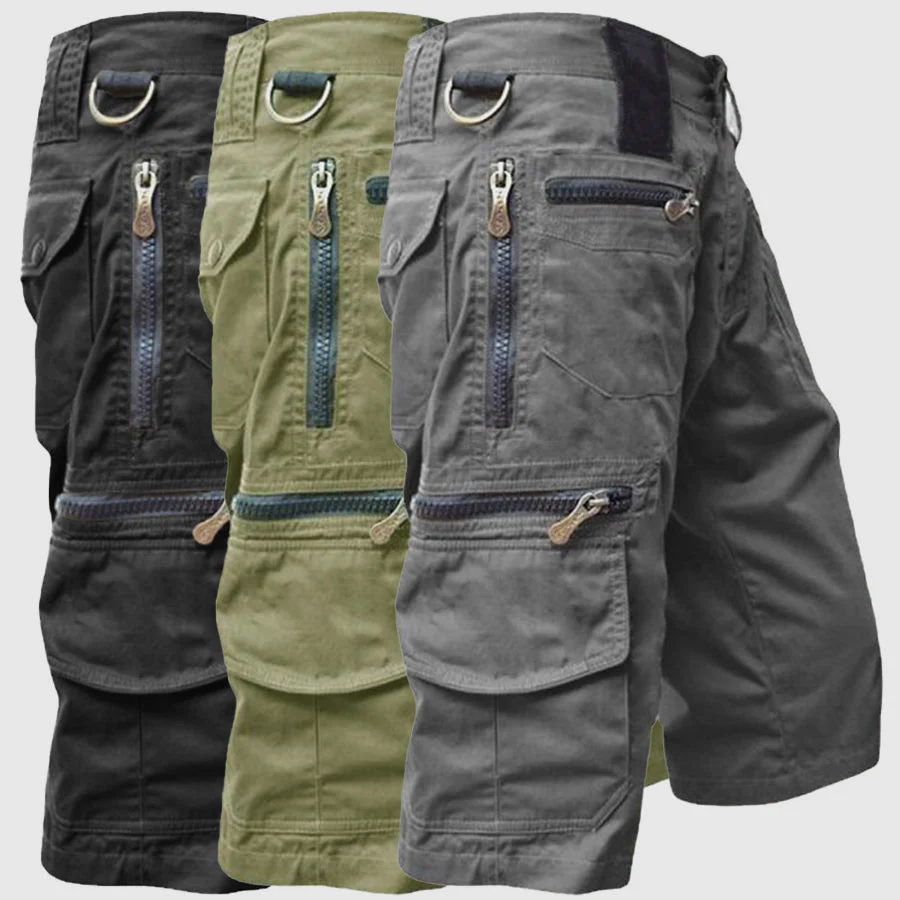 Joshua | Men's Utility Cargo Shorts with Multiple Zip Pockets - Image 6