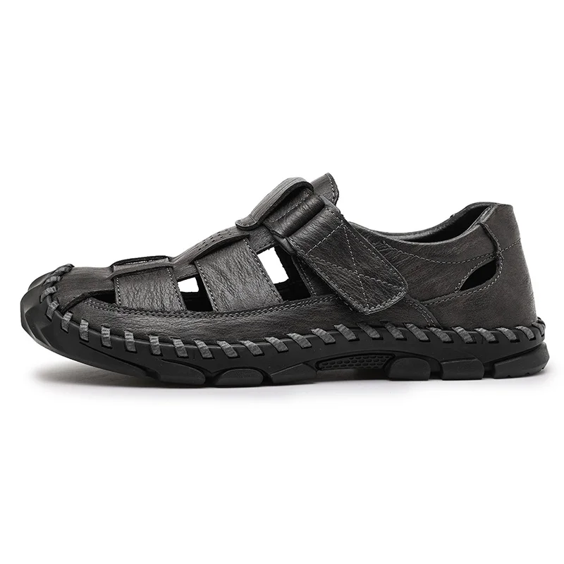 Kai | Men’s Fisherman Leather Sandals with Hook-and-Loop Strap - Image 7