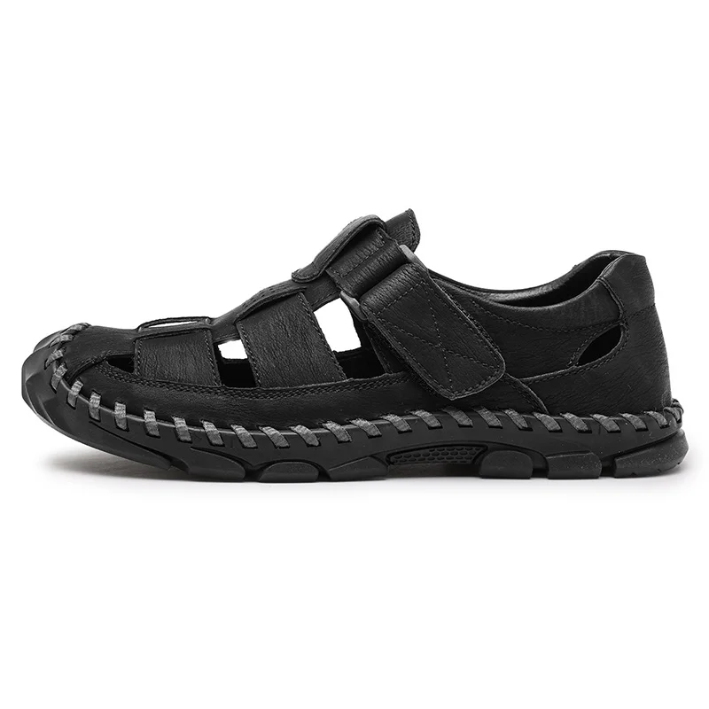 Kai | Men’s Fisherman Leather Sandals with Hook-and-Loop Strap - Image 8