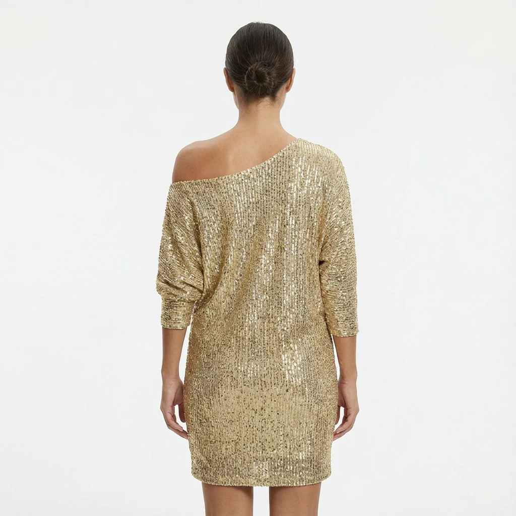 Kate | Women’s Sequin Mini Party Dress with One-Shoulder Neckline - Image 7