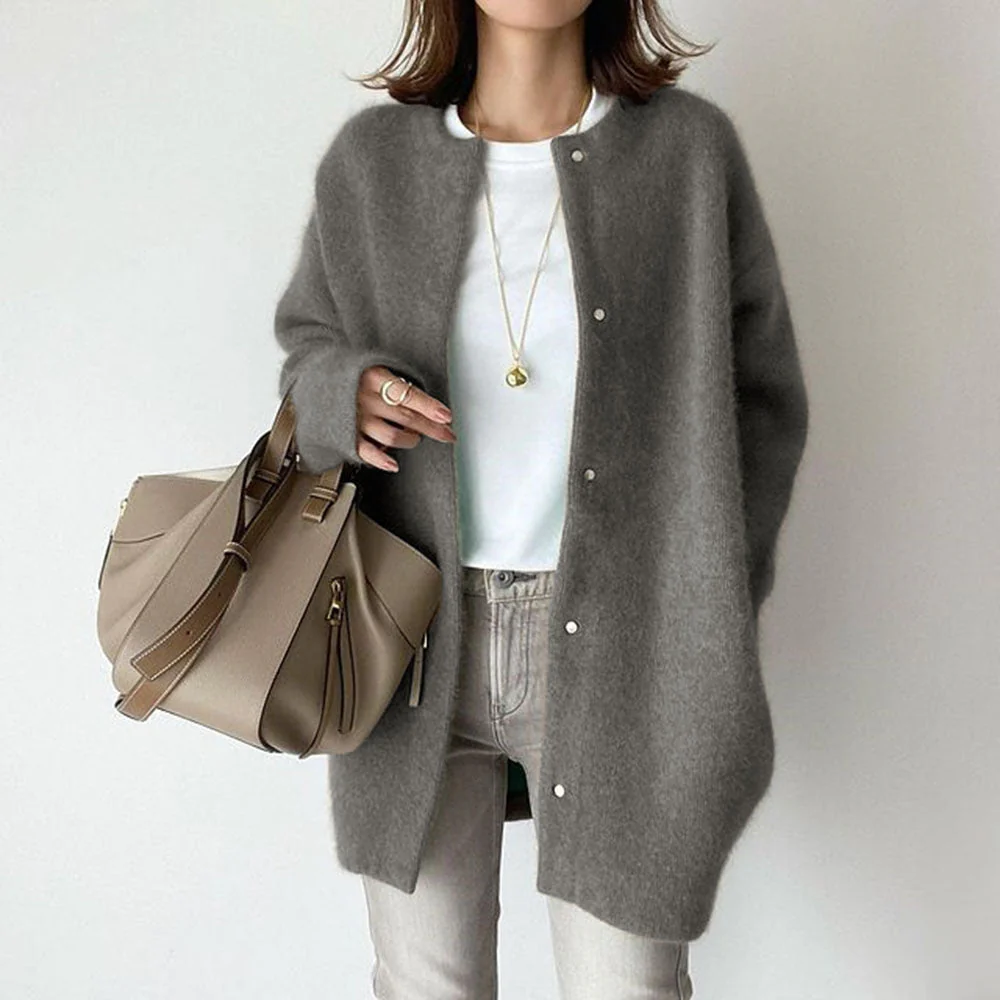 Katie | Women’s Classic Wool-Knit Cardigan with Patch Pockets - Image 10
