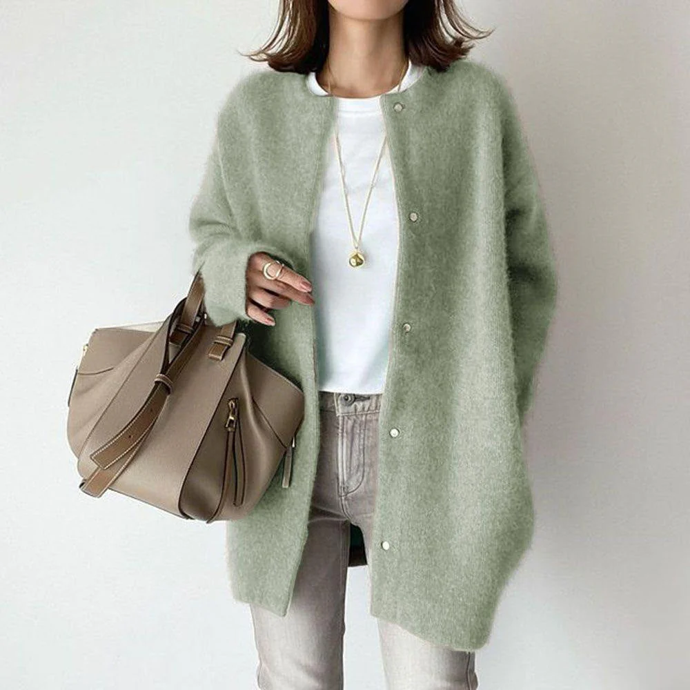 Katie | Women’s Classic Wool-Knit Cardigan with Patch Pockets - Image 11