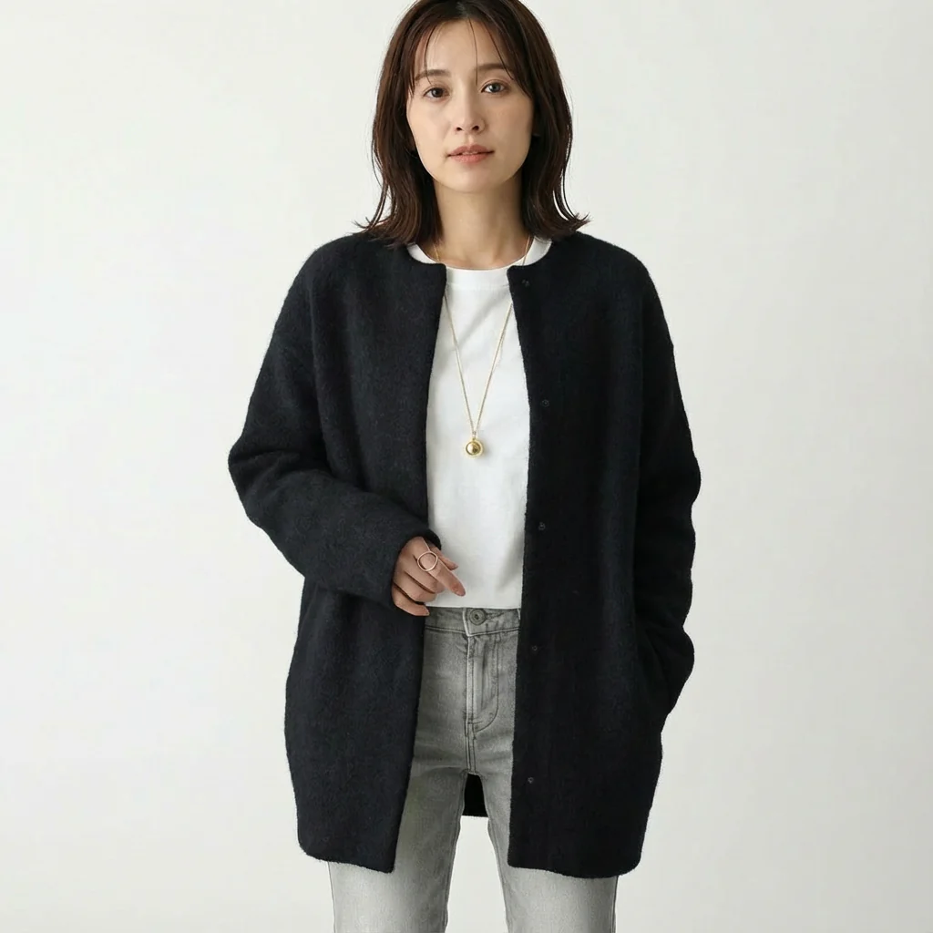 Katie | Women’s Classic Wool-Knit Cardigan with Patch Pockets - Image 7