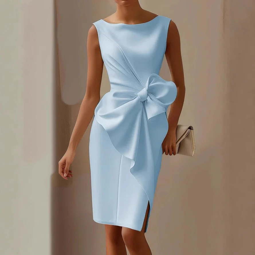 Keira | Women’s Midi Mother Of The Bride Dress with Front Bow - Image 6