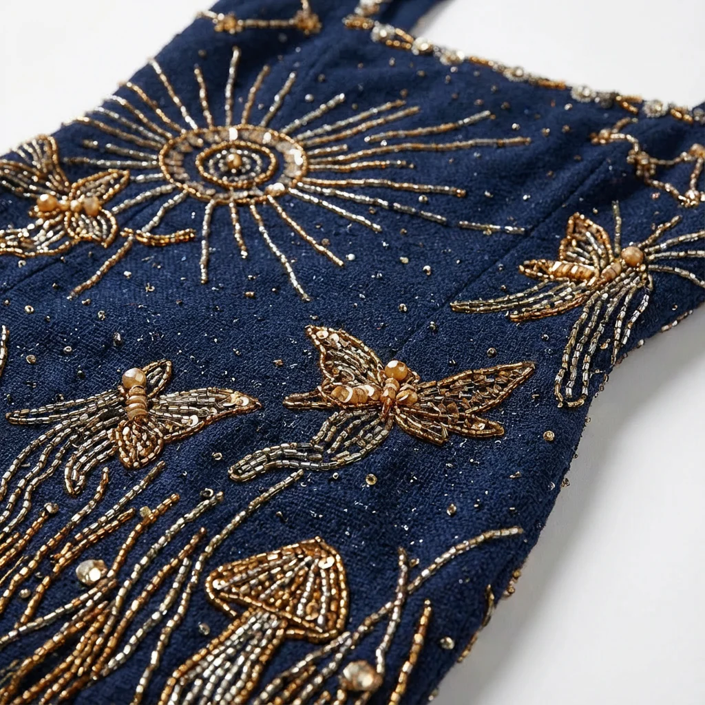 Keira | Women’s Trendy Mini Party Dress with Gold Print - Image 6