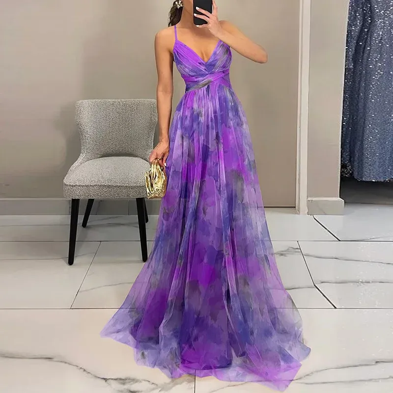 Kelly | Women’s Glamorous Maxi Wedding Guest Dress with V-Neck - Image 5
