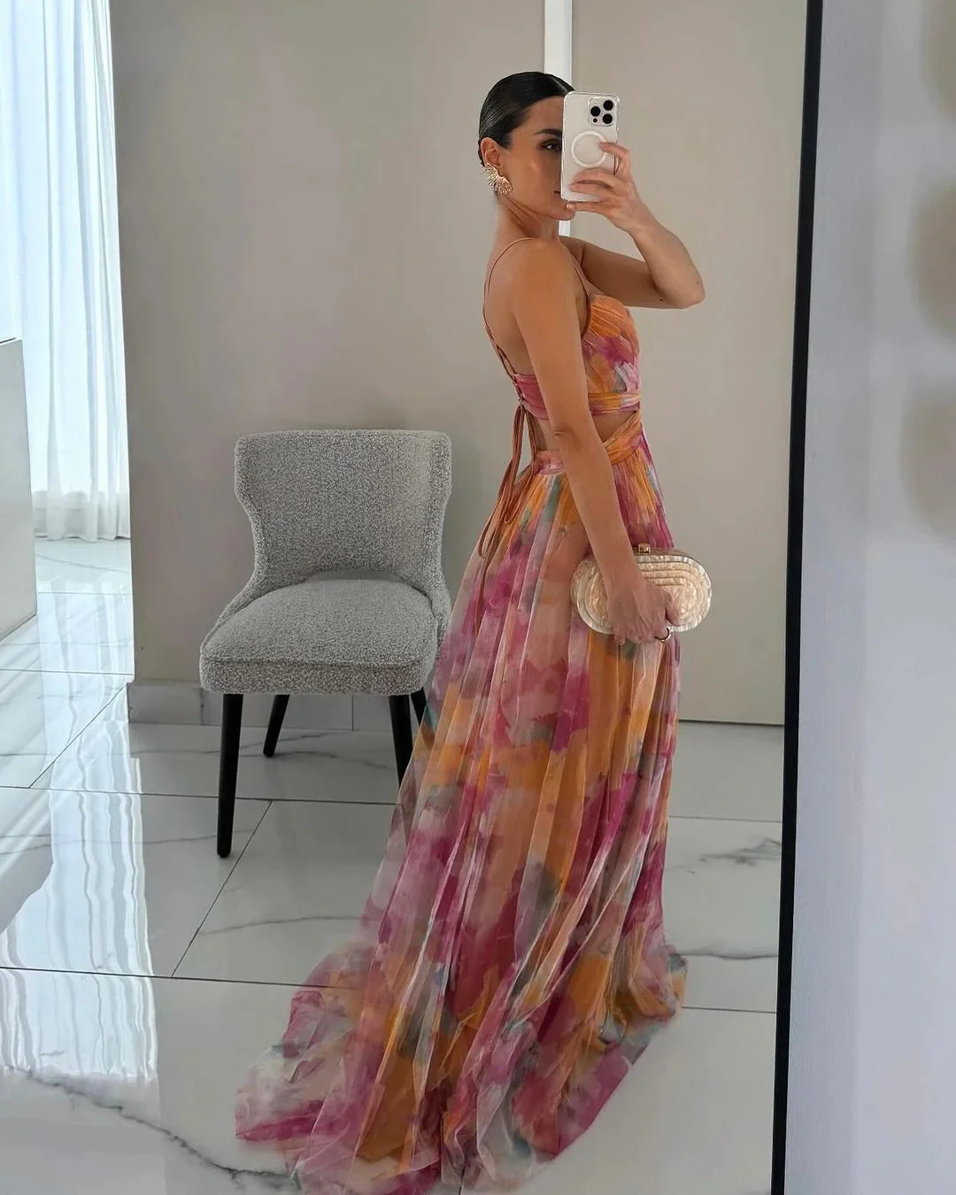 Kelly | Women’s Glamorous Maxi Wedding Guest Dress with V-Neck - Image 6