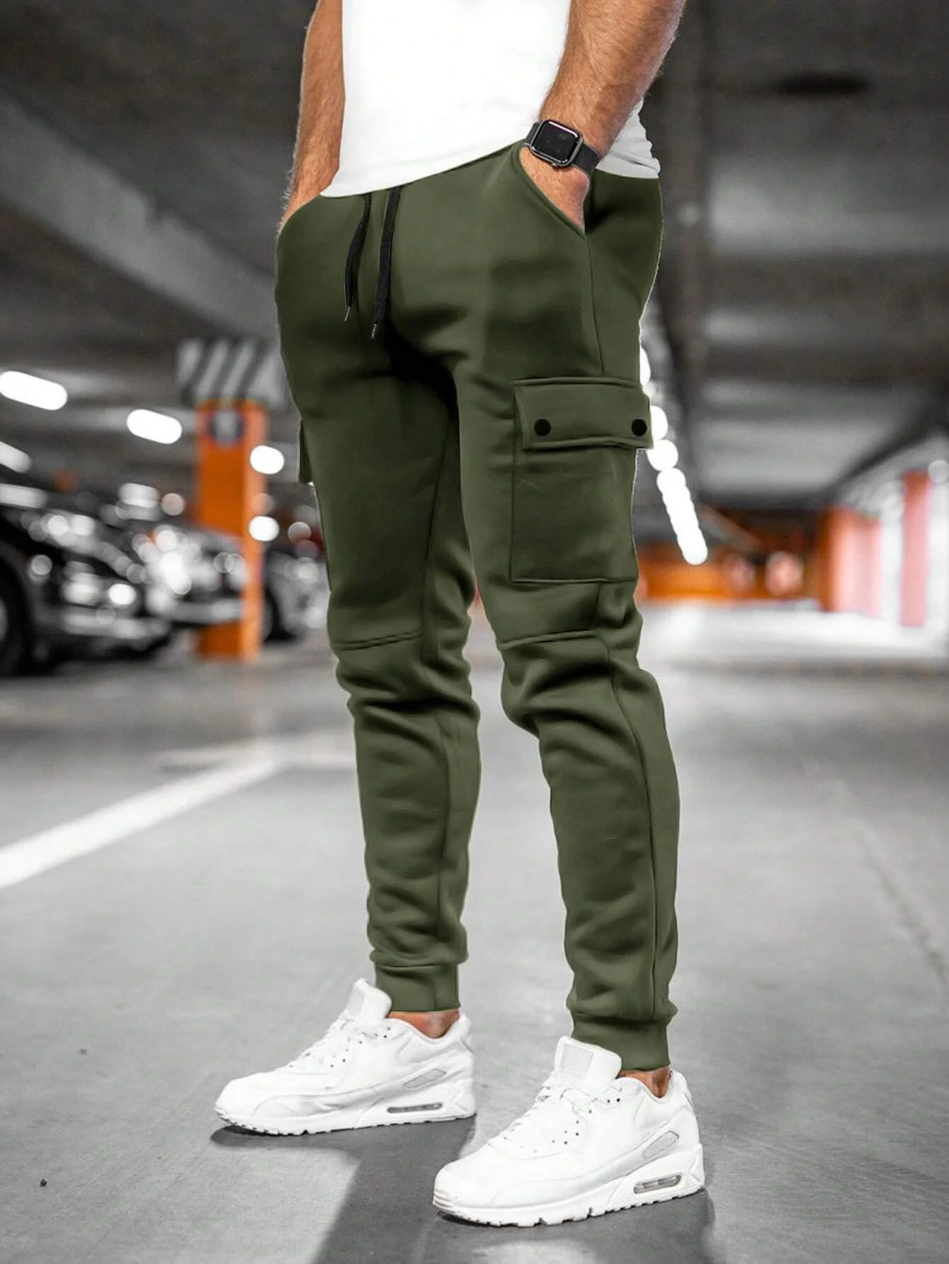Leo | Casual Jogger Men's Cargo Trousers with Drawstring Waist - Image 11