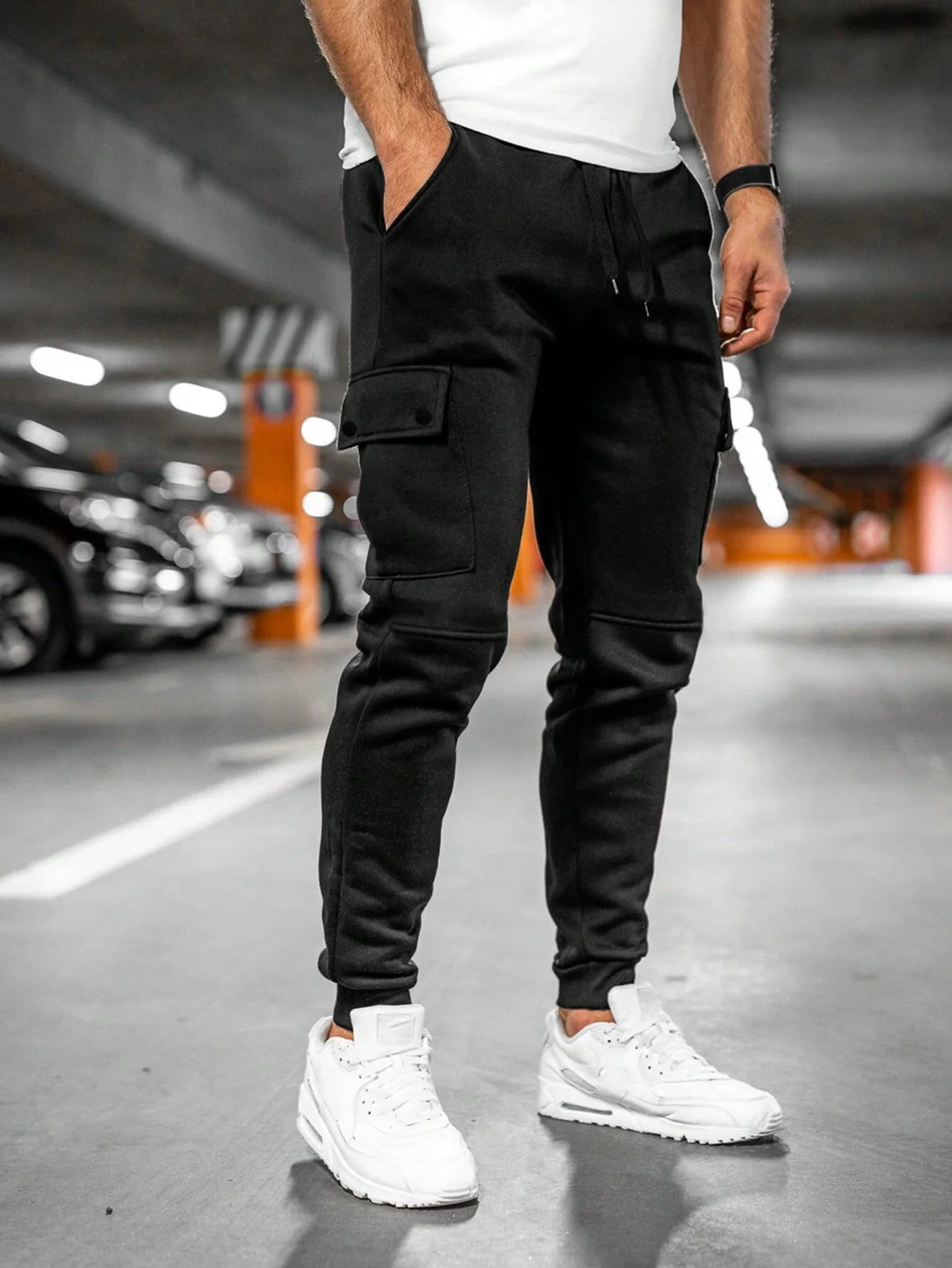 Leo | Casual Jogger Men's Cargo Trousers with Drawstring Waist - Image 12