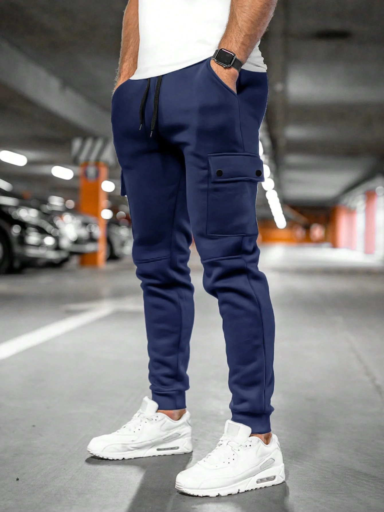 Leo | Casual Jogger Men's Cargo Trousers with Drawstring Waist - Image 4