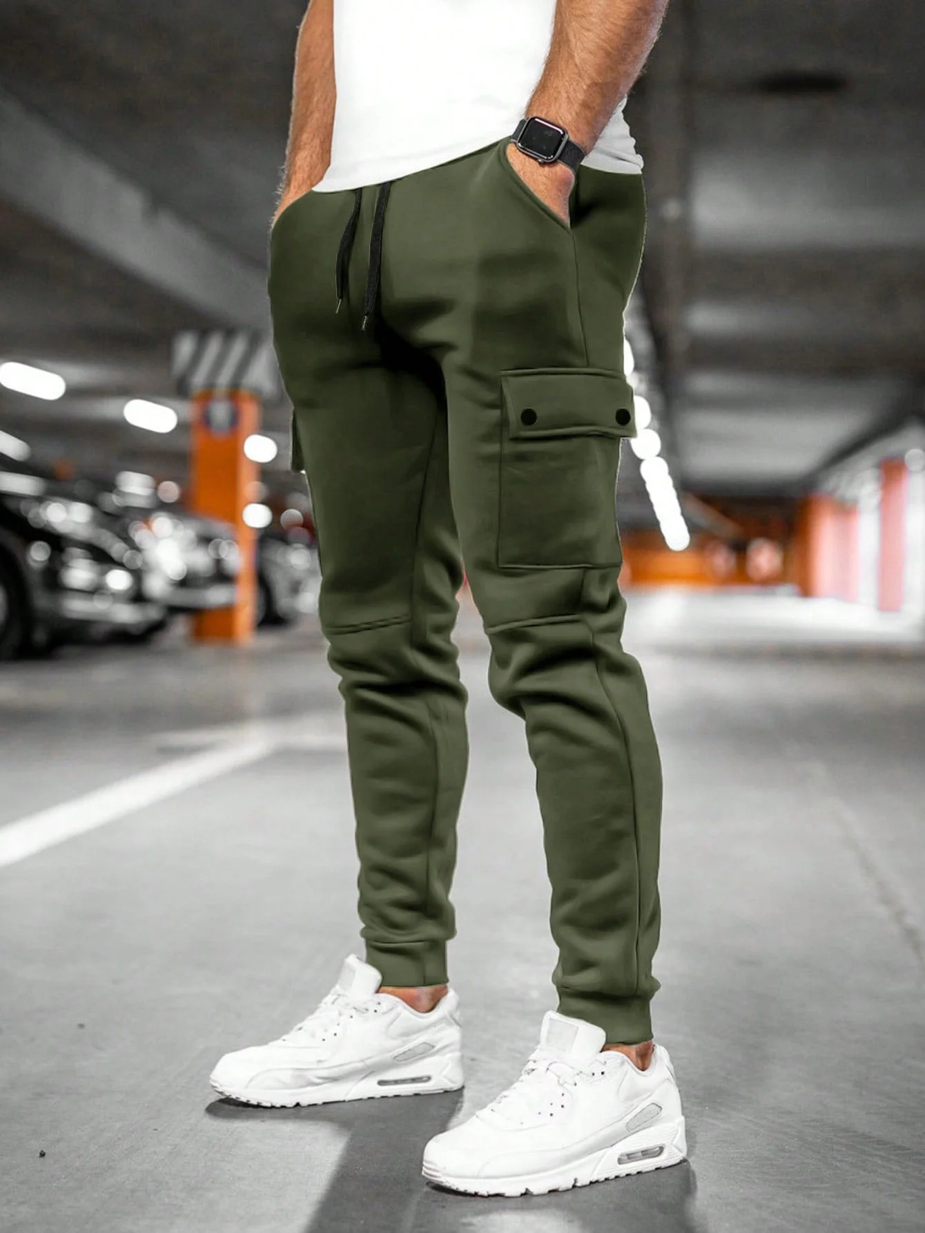 Leo | Casual Jogger Men's Cargo Trousers with Drawstring Waist - Image 6