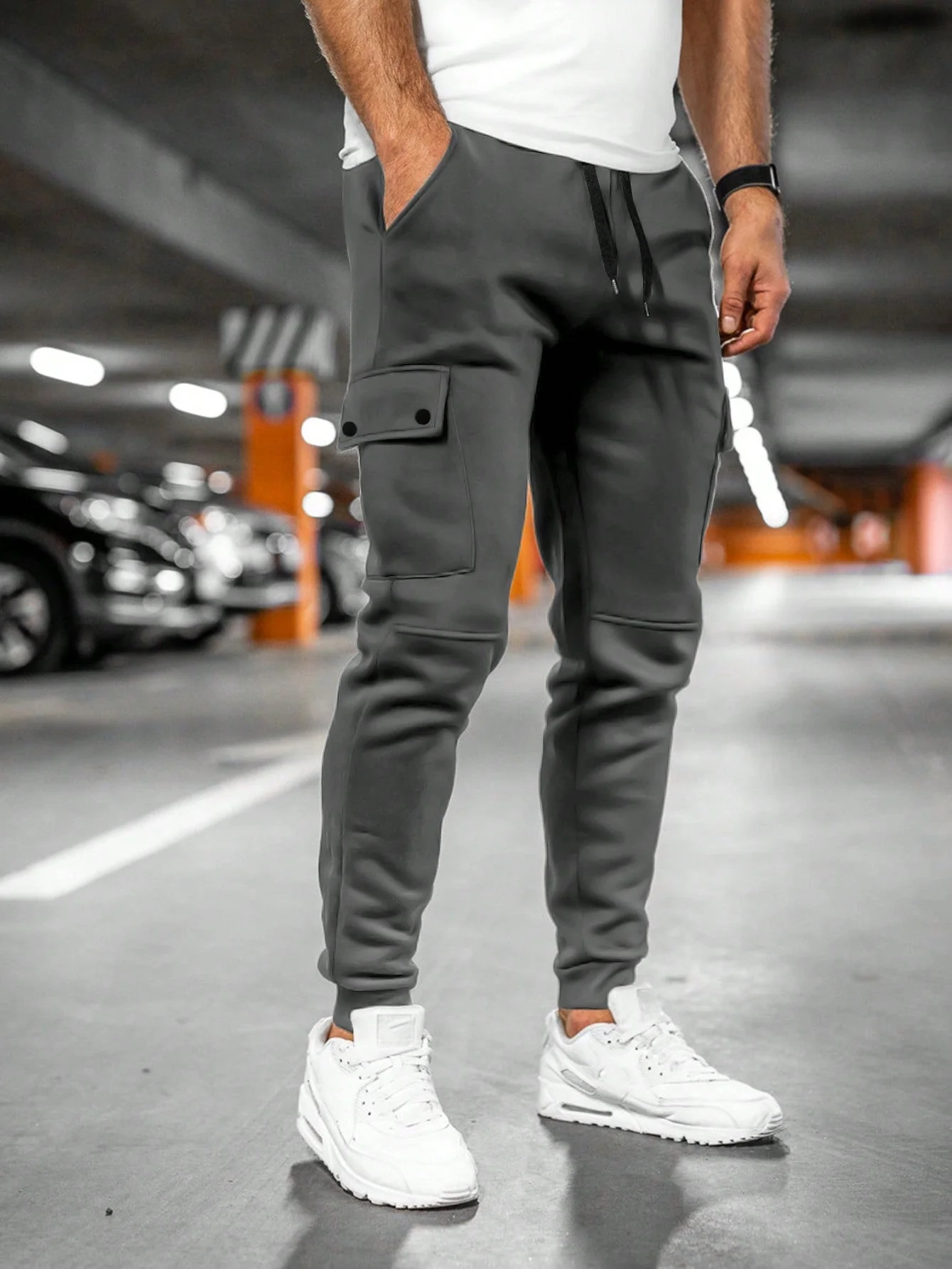 Leo | Casual Jogger Men's Cargo Trousers with Drawstring Waist - Image 8