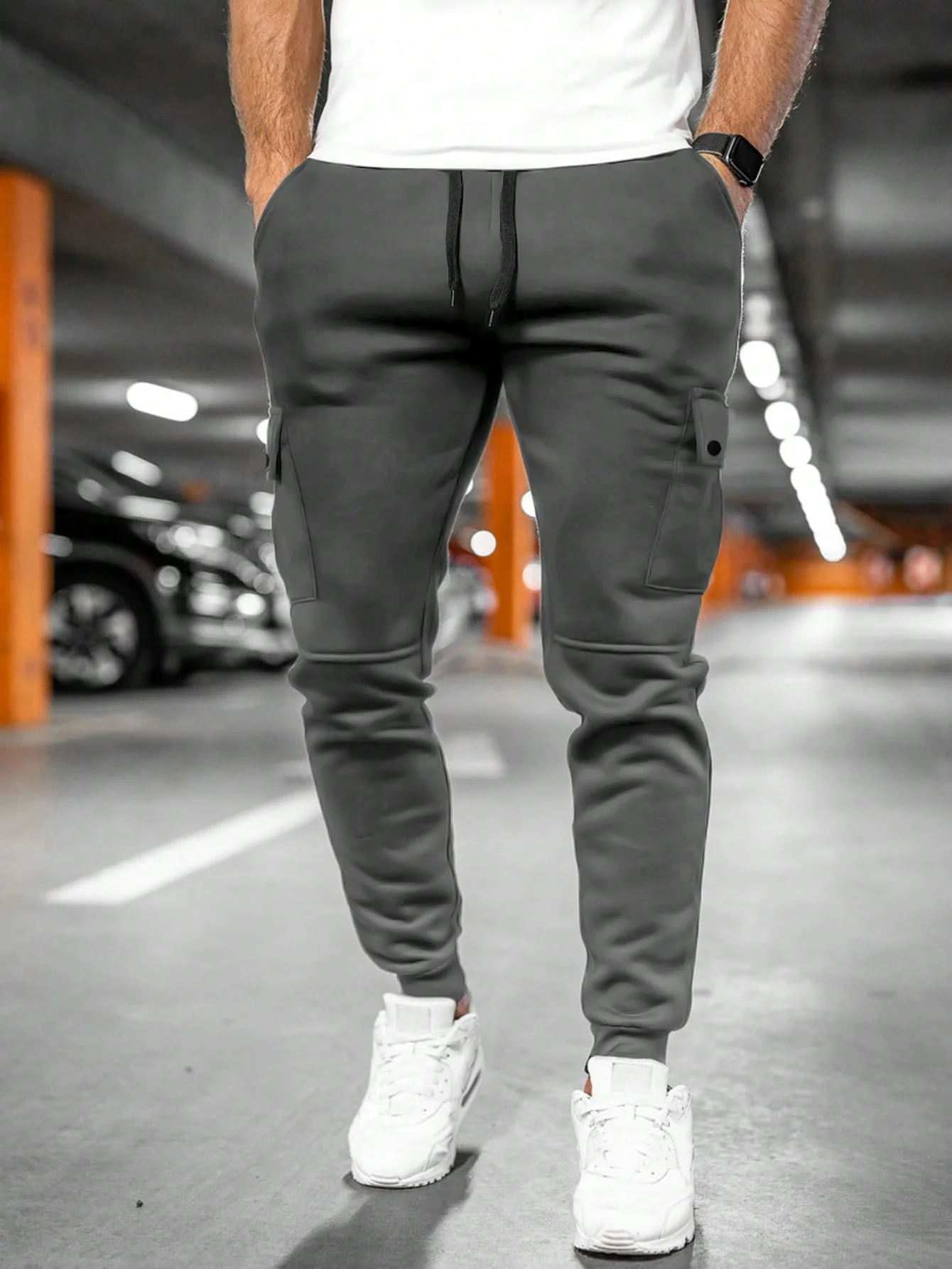 Leo | Casual Jogger Men's Cargo Trousers with Drawstring Waist - Image 9
