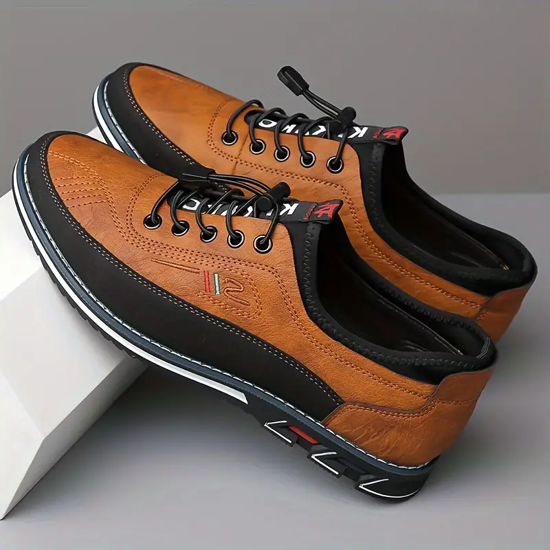 Lewis | Men’s Casual Leather Barefoot Shoes with Lace-Up Design - Image 11