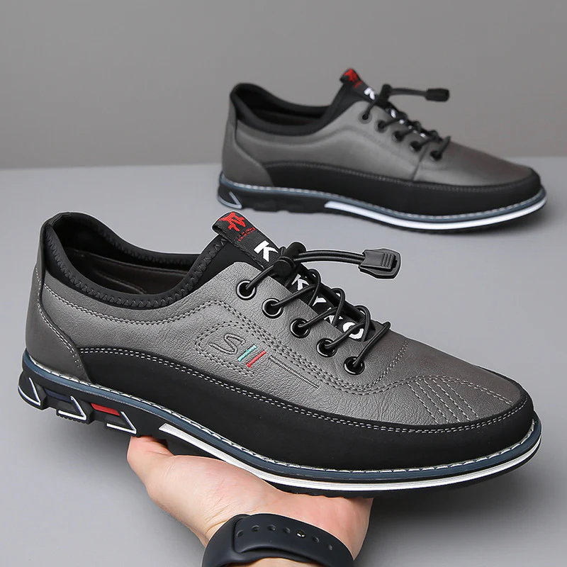 Lewis | Men’s Casual Leather Barefoot Shoes with Lace-Up Design - Image 13
