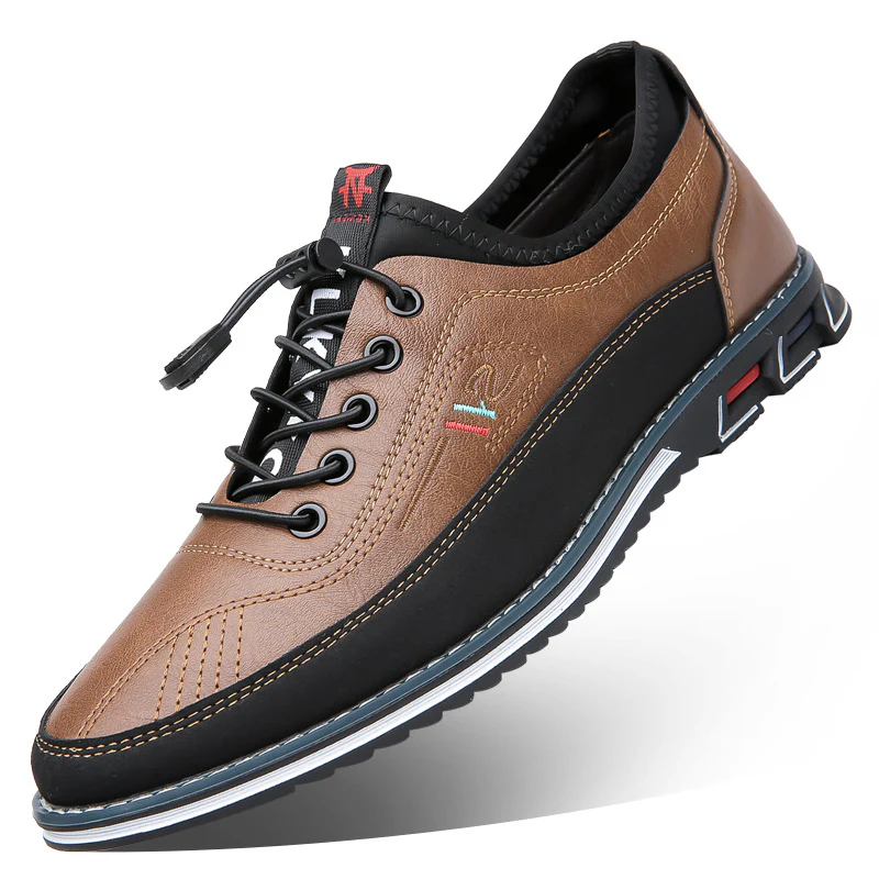 Lewis | Men’s Casual Leather Barefoot Shoes with Lace-Up Design - Image 15