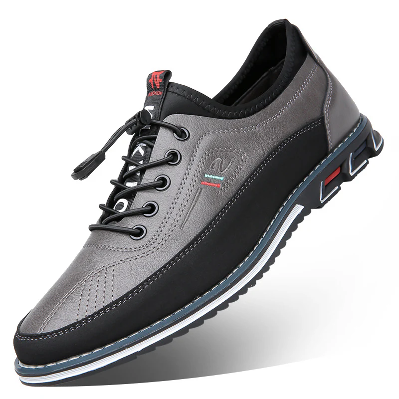 Lewis | Men’s Casual Leather Barefoot Shoes with Lace-Up Design - Image 16
