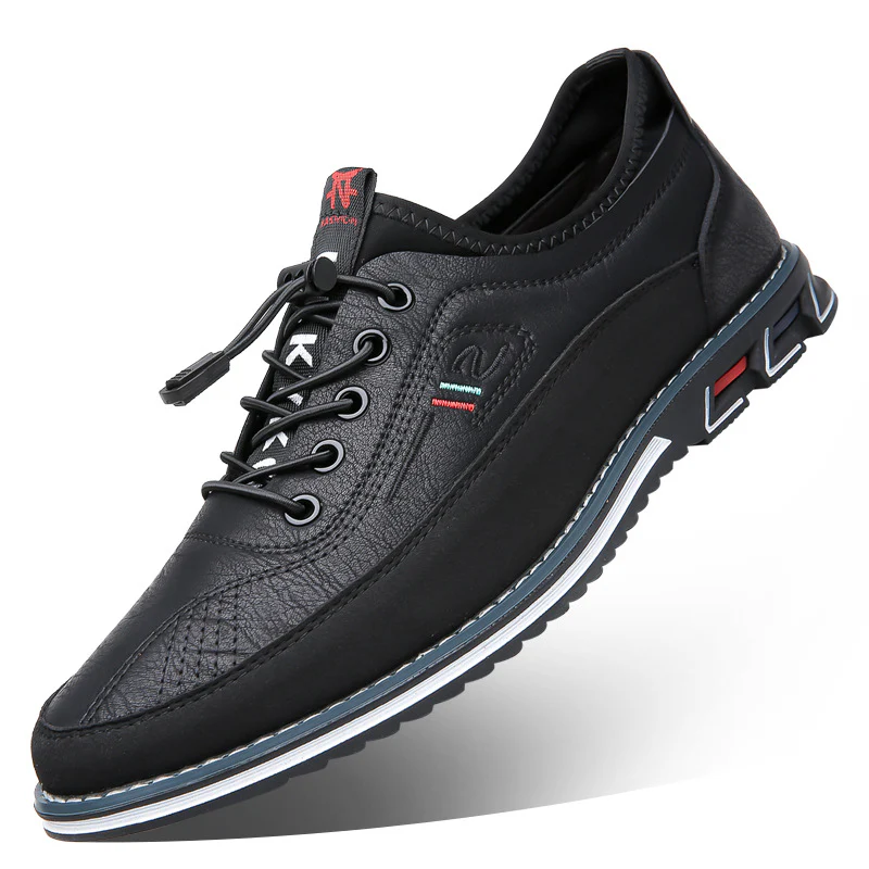 Lewis | Men’s Casual Leather Barefoot Shoes with Lace-Up Design - Image 18