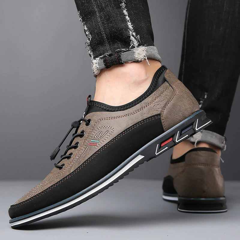 Lewis | Men’s Casual Leather Barefoot Shoes with Lace-Up Design - Image 4