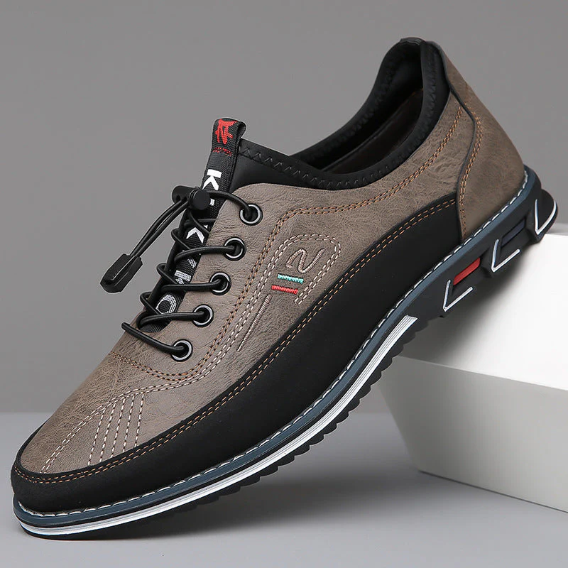 Lewis | Men’s Casual Leather Barefoot Shoes with Lace-Up Design - Image 8