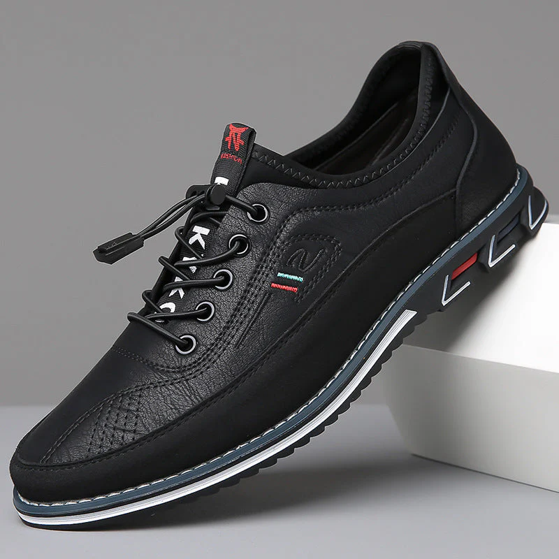 Lewis | Men’s Casual Leather Barefoot Shoes with Lace-Up Design - Image 9