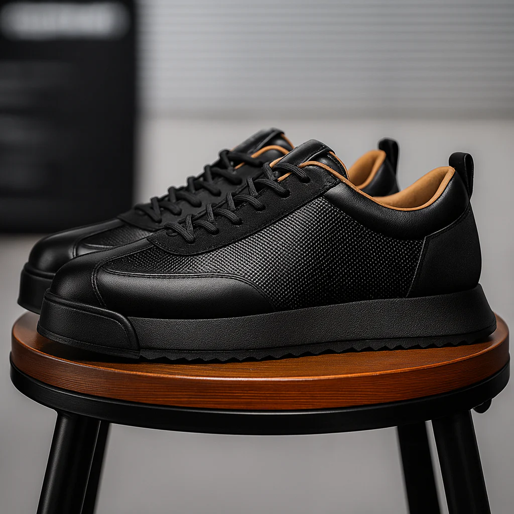 Logan | Stylish Leather Men’s Trainers with Cushioned Sole - Image 3