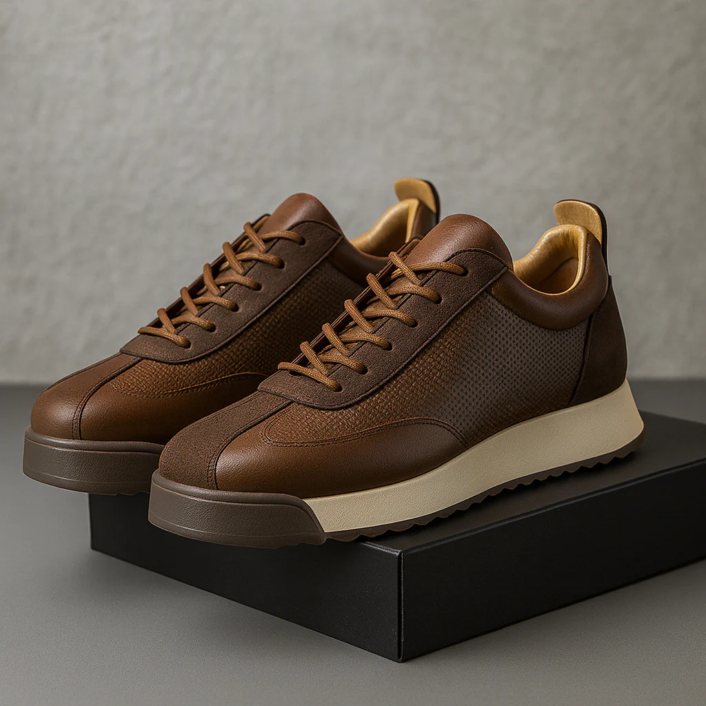 Logan | Stylish Leather Men’s Trainers with Cushioned Sole - Image 4