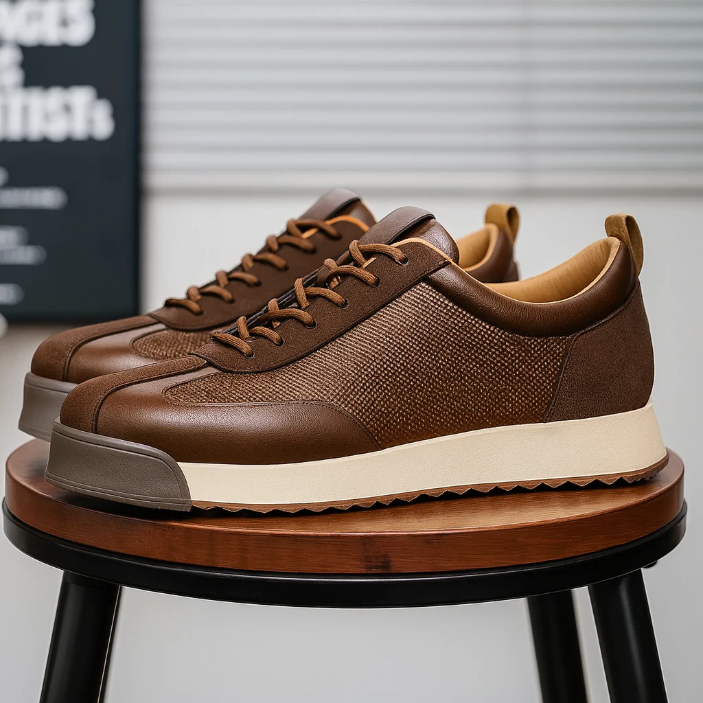 Logan | Stylish Leather Men’s Trainers with Cushioned Sole - Image 5