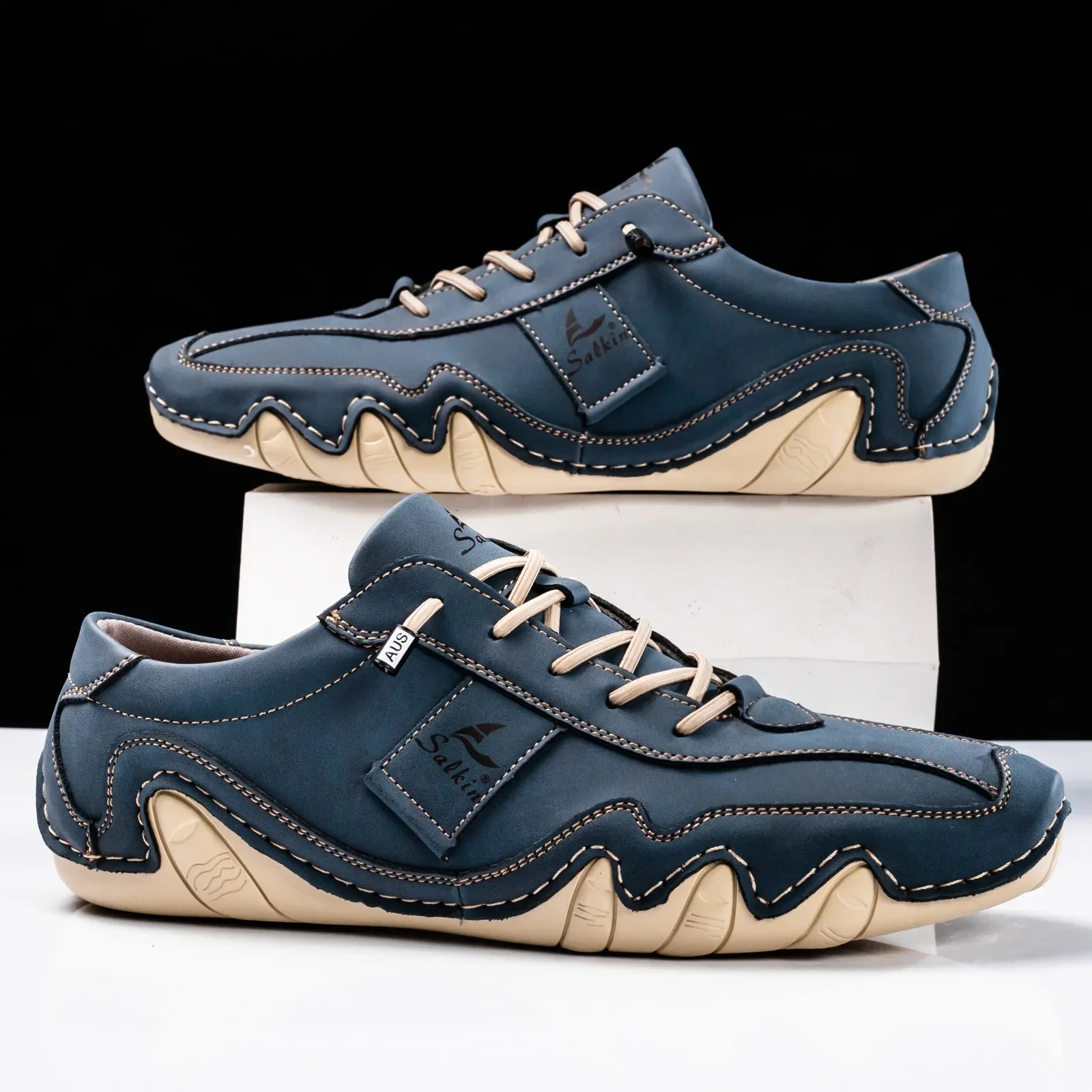 Lucas | Men’s Stylish Retro Barefoot Shoes with Lace-Up Front - Image 3