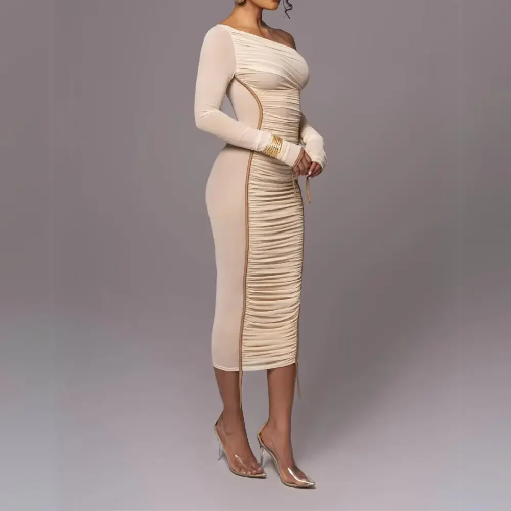Mabel | Women’s Midi Bodycon Cocktail Dress with One Shoulder - Image 4