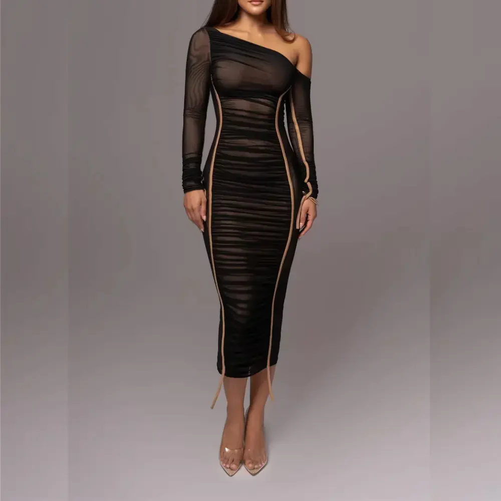 Mabel | Women’s Midi Bodycon Cocktail Dress with One Shoulder - Image 6