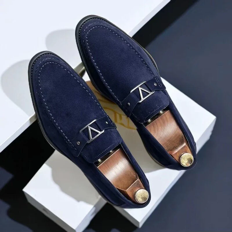 Matthew | Men’s Formal Slip-On Loafers with Triangle Metal Bit - Image 3