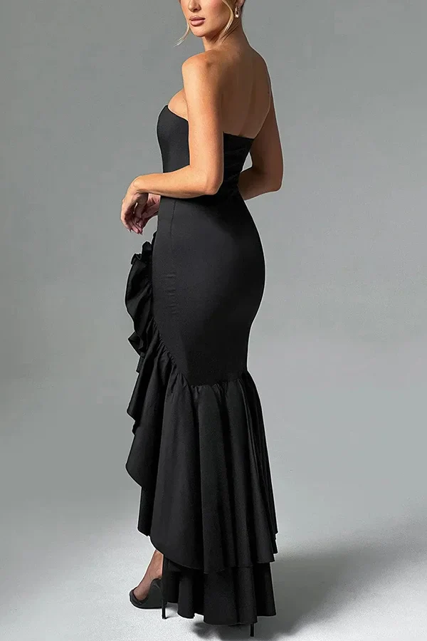 Melanie | Women’s Elegant Maxi Prom Dress with Ruffle Hem - Image 15