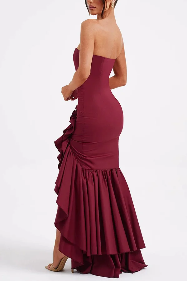 Melanie | Women’s Elegant Maxi Prom Dress with Ruffle Hem - Image 19