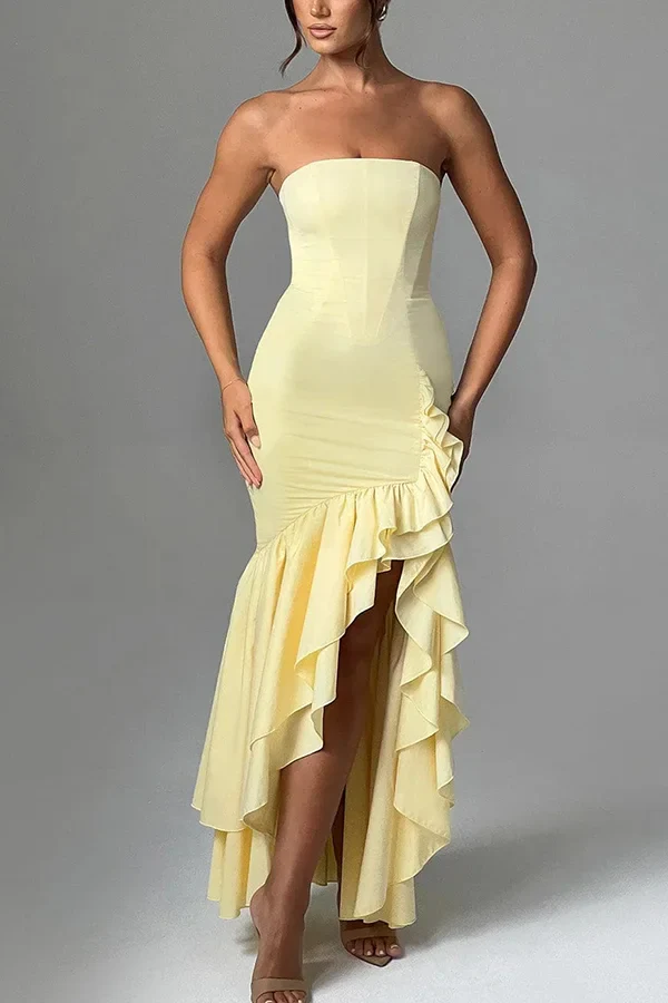 Melanie | Women’s Elegant Maxi Prom Dress with Ruffle Hem - Image 5