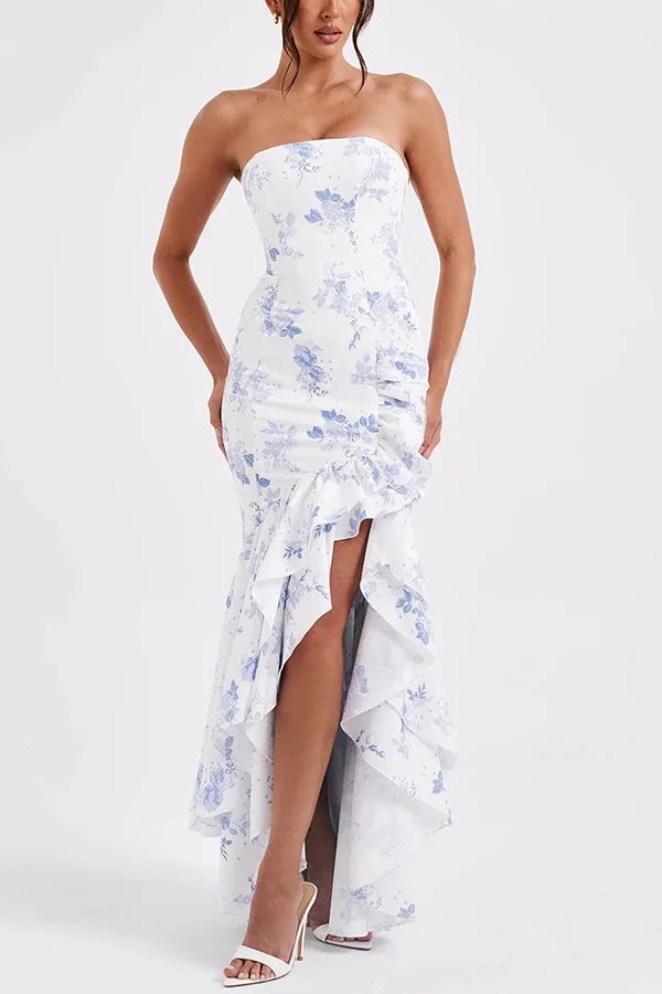 Melanie | Women’s Elegant Maxi Prom Dress with Ruffle Hem - Image 6
