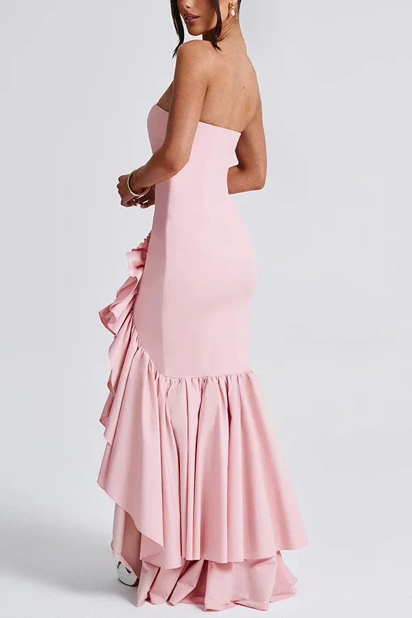 Melanie | Women’s Elegant Maxi Prom Dress with Ruffle Hem - Image 9