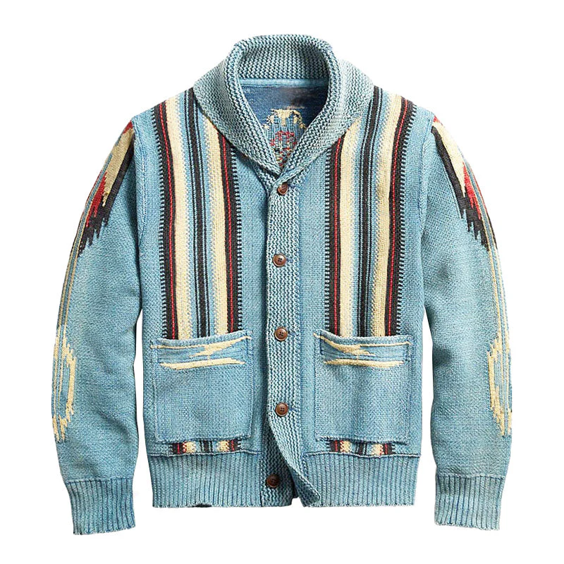 Men’s Jacquard Knit Button Cardigan - Image 3